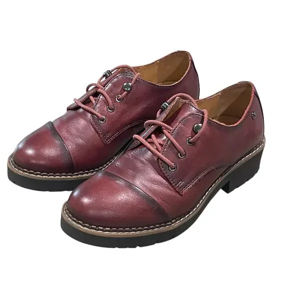 Pikolinos Women's Leather Vicar Oxford Shoes in Burgundy Size EU 36 US 5.5-6 - Picture 2 of 10